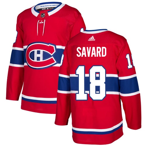 Adidas Canadiens #18 Serge Savard Red Home Authentic Stitched NHL Jersey - Click Image to Close